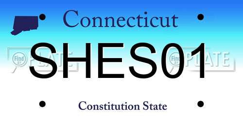 SHES01 Connecticut License Plate