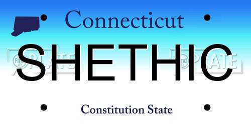 SHETHIC Connecticut License Plate