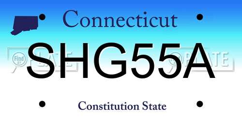SHG55A Connecticut License Plate