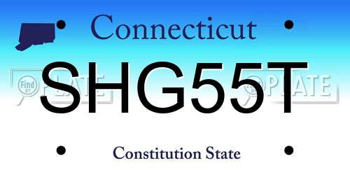 SHG55T Connecticut License Plate