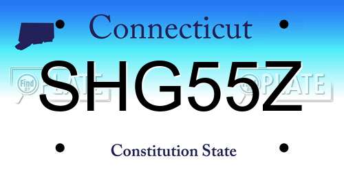 SHG55Z Connecticut License Plate