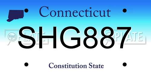 SHG887 Connecticut License Plate