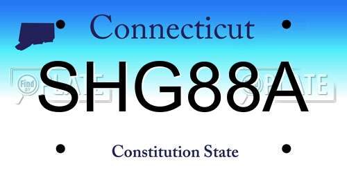 SHG88A Connecticut License Plate