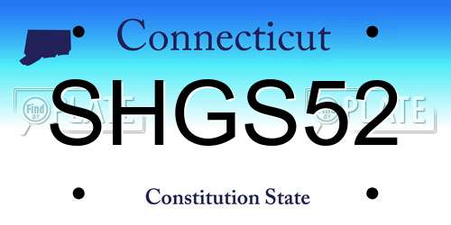 SHGS52 Connecticut License Plate