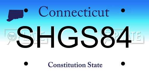 SHGS84 Connecticut License Plate