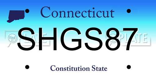SHGS87 Connecticut License Plate