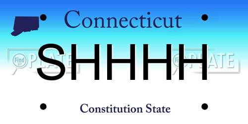 SHHHH Connecticut License Plate