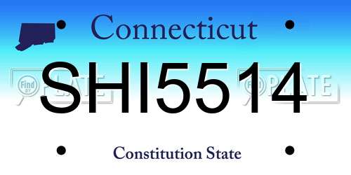 SHI5514 Connecticut License Plate