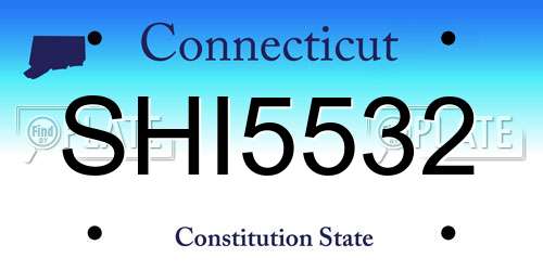 SHI5532 Connecticut License Plate