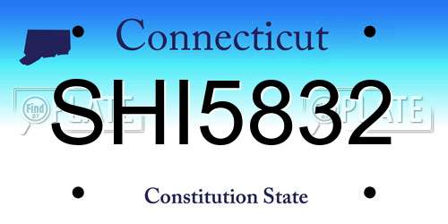 SHI5832 Connecticut License Plate