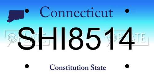 SHI8514 Connecticut License Plate