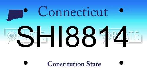 SHI8814 Connecticut License Plate