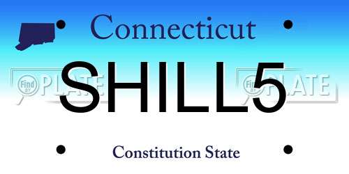 SHILL5 Connecticut License Plate