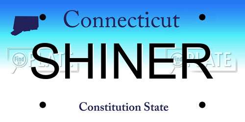SHINER Connecticut License Plate