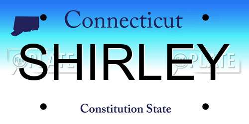 SHIRLEY Connecticut License Plate