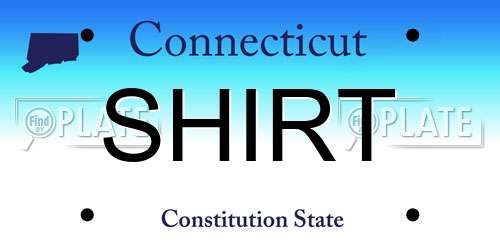 SHIRT Connecticut License Plate