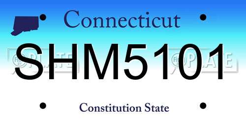 SHM5101 Connecticut License Plate