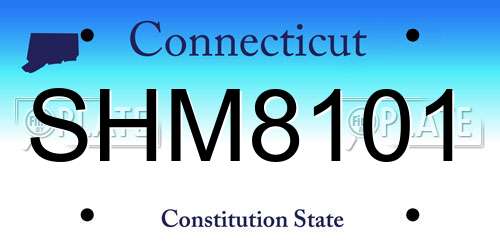 SHM8101 Connecticut License Plate