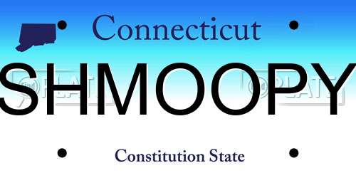 SHMOOPY Connecticut License Plate
