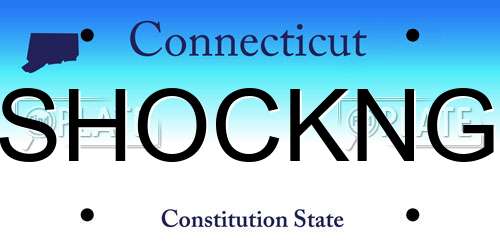 SHOCKNG Connecticut License Plate