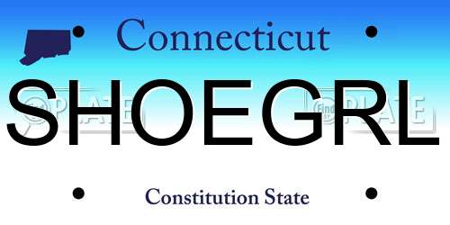 SHOEGRL Connecticut License Plate
