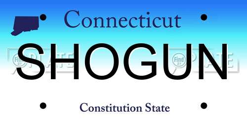 SHOGUN Connecticut License Plate