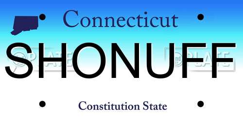 SHONUFF Connecticut License Plate