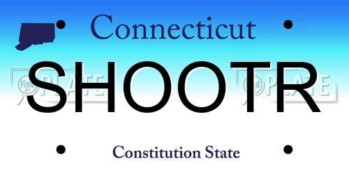 SHOOTR Connecticut License Plate