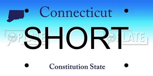 SHORT Connecticut License Plate