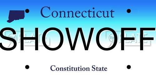 SHOWOFF Connecticut License Plate