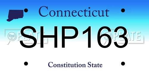 SHP163 Connecticut License Plate