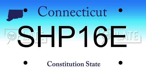 SHP16E Connecticut License Plate
