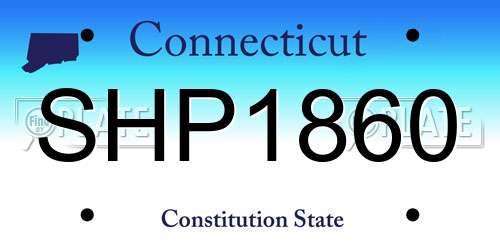 SHP1860 Connecticut License Plate