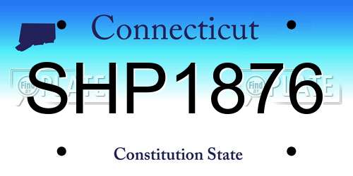 SHP1876 Connecticut License Plate