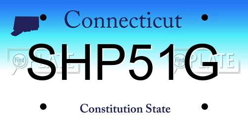 SHP51G Connecticut License Plate