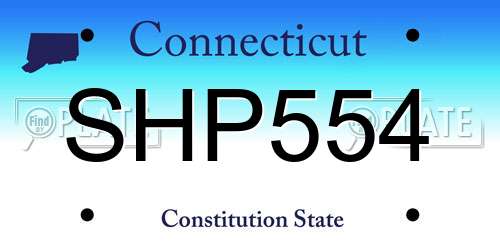SHP554 Connecticut License Plate