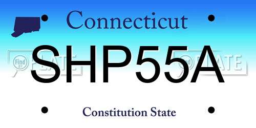 SHP55A Connecticut License Plate
