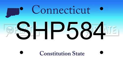 SHP584 Connecticut License Plate