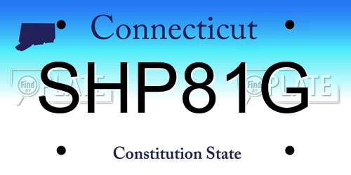 SHP81G Connecticut License Plate