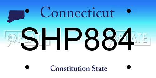 SHP884 Connecticut License Plate
