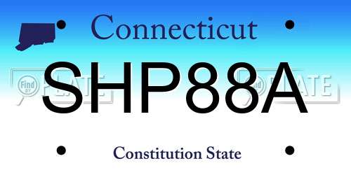 SHP88A Connecticut License Plate