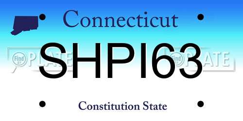 SHPI63 Connecticut License Plate
