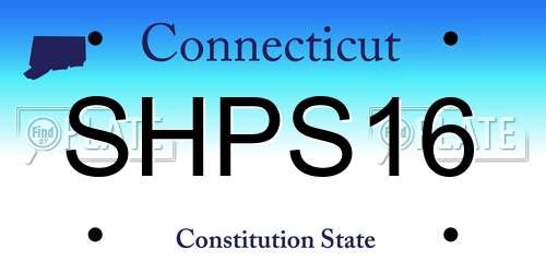 SHPS16 Connecticut License Plate