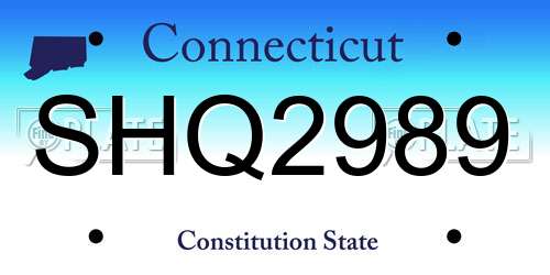 SHQ2989 Connecticut License Plate