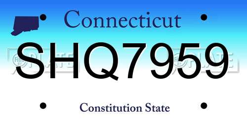 SHQ7959 Connecticut License Plate