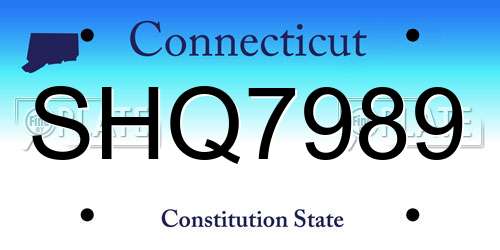 SHQ7989 Connecticut License Plate