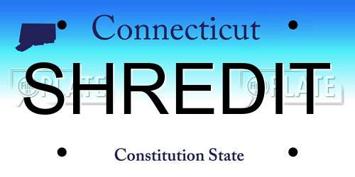SHREDIT Connecticut License Plate