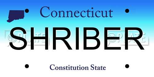 SHRIBER Connecticut License Plate