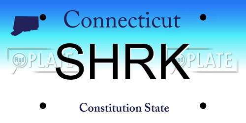 SHRK Connecticut License Plate
