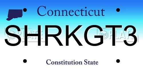 SHRKGT3 Connecticut License Plate